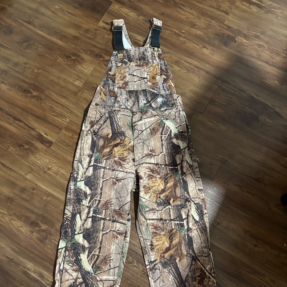 Carhartt Realtree Camo Bib Overalls in Brown and Green